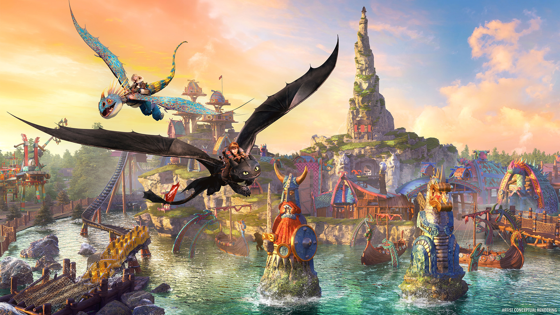 Découvrez le land Dragons à Epic Universe: bienvenue sur l&rsquo;île de Berk !
